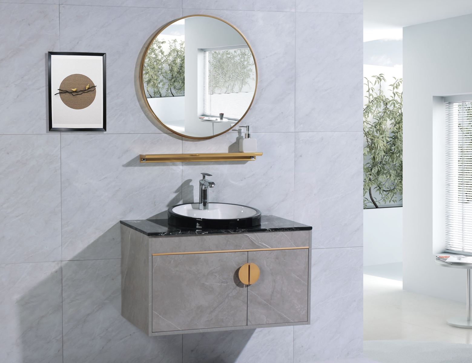 Bộ tủ lavabo Morris 8016SY-80-TD