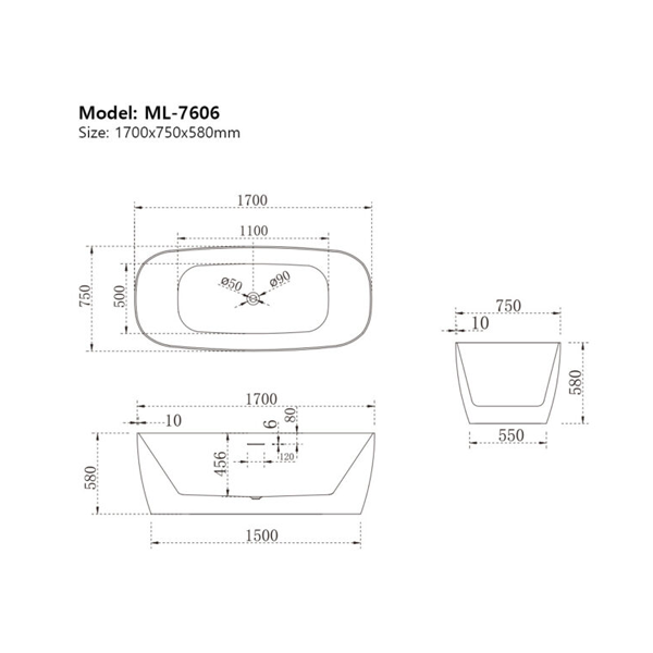 Bồn tắm DeMuhler 7606-17W cao cấp