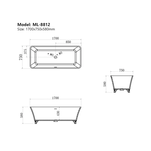 Bồn tắm DeMuhler XA8812 cao cấp