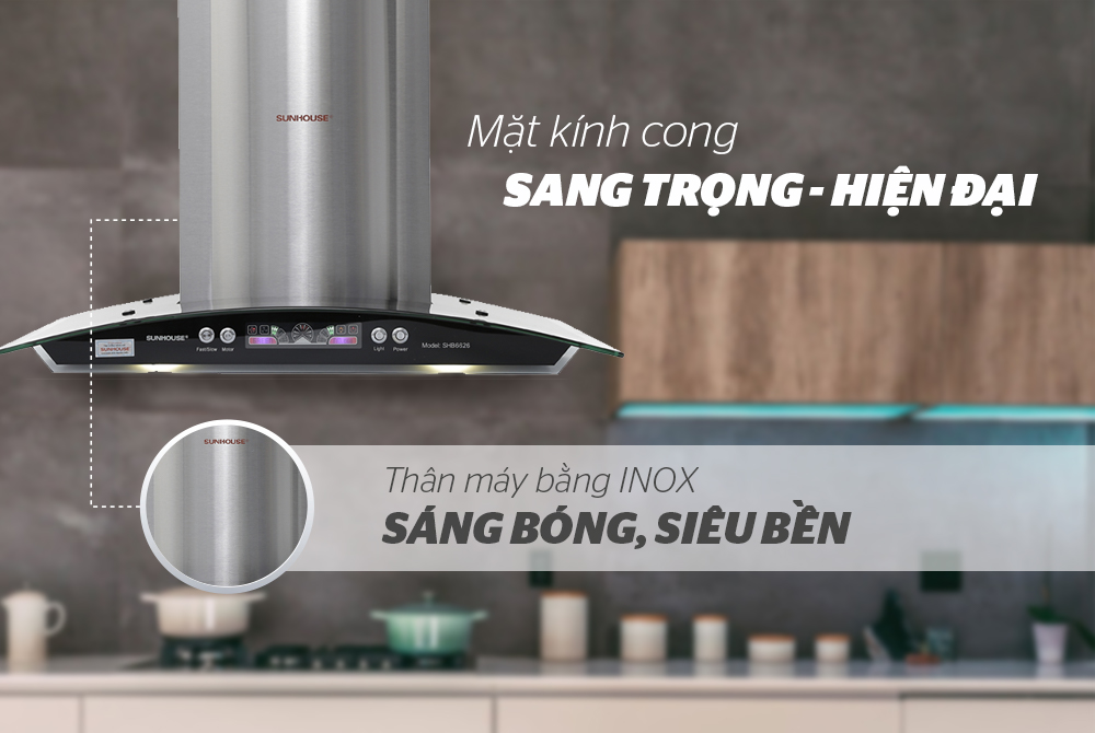 Máy hút mùi Sunhouse SHB6626 hiện đại