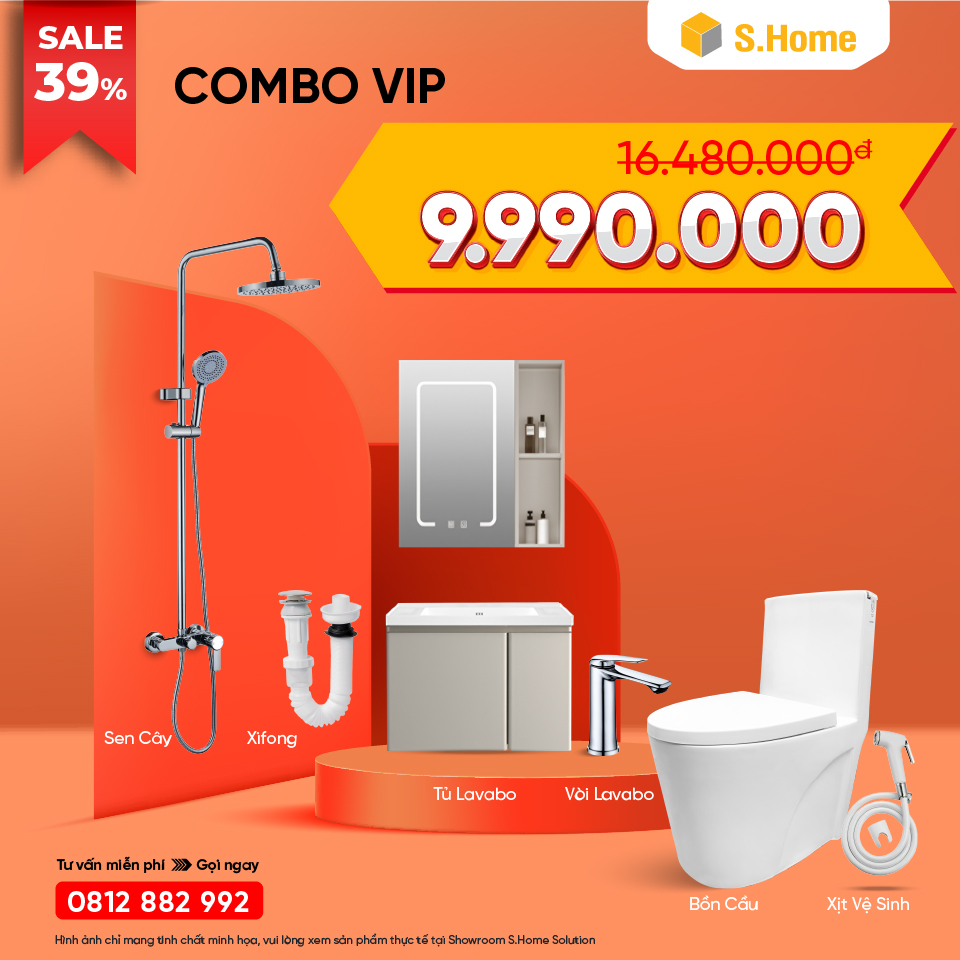 Combo Phòng tắm lý tưởng chỉ 9990k