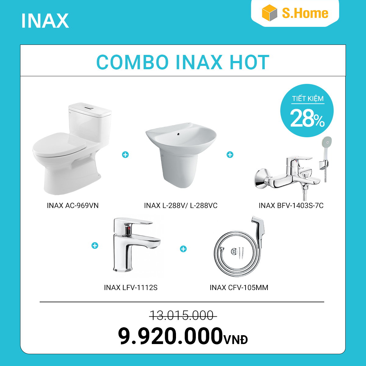 Combo Thiết bị vệ sinh INAX giá chỉ 9920k