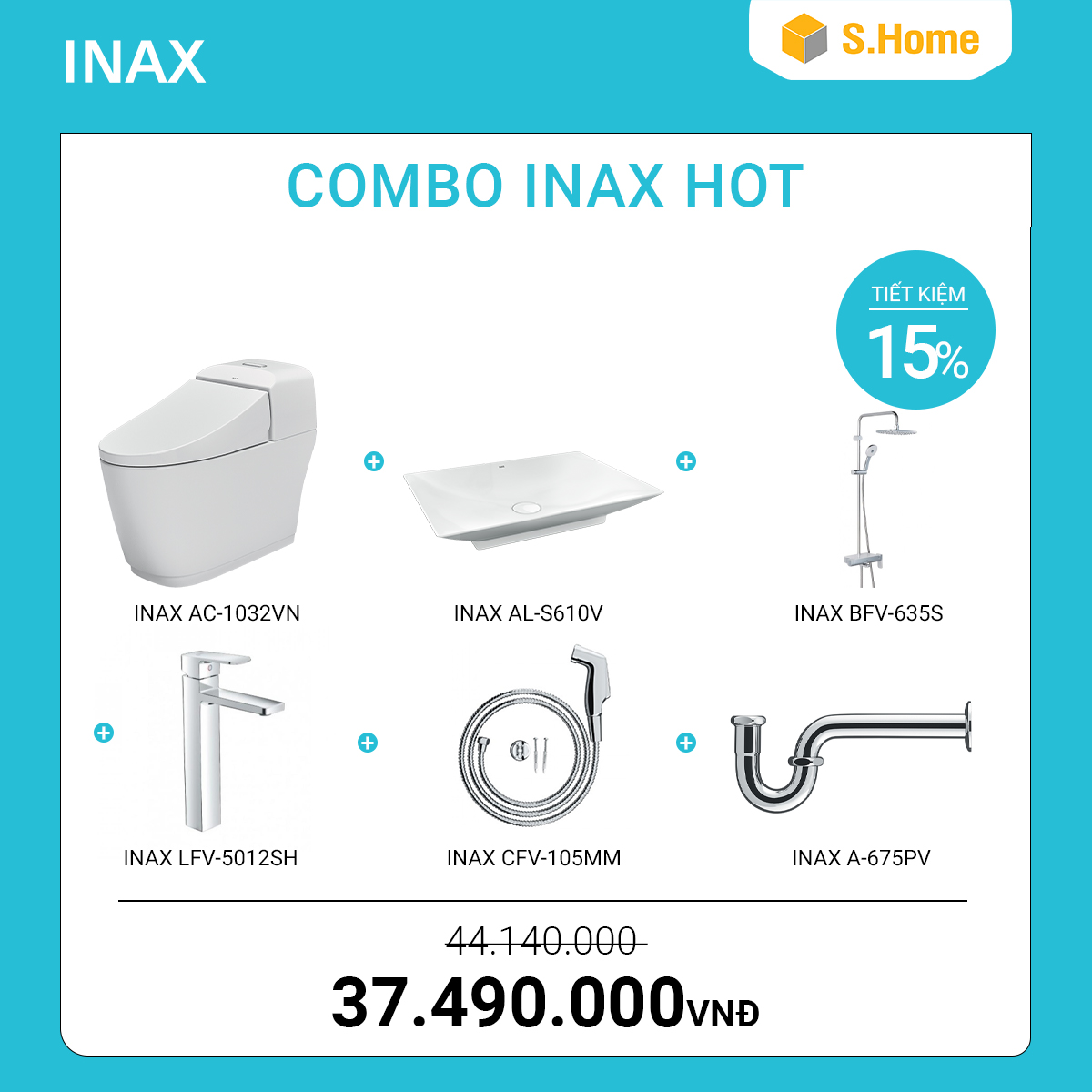 Combo Thiết bị vệ sinh INAX giá chỉ 37490k