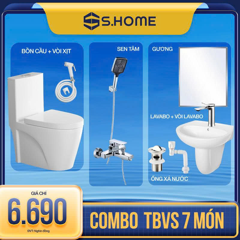 Combo Thiết Bị Vệ Sinh 7 Món Chỉ 6.690K