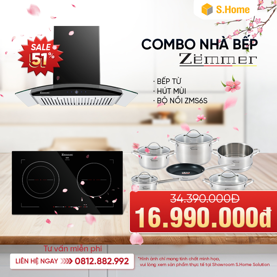 Combo Thiết bị nhà bếp Zemmer giá chỉ 16990k