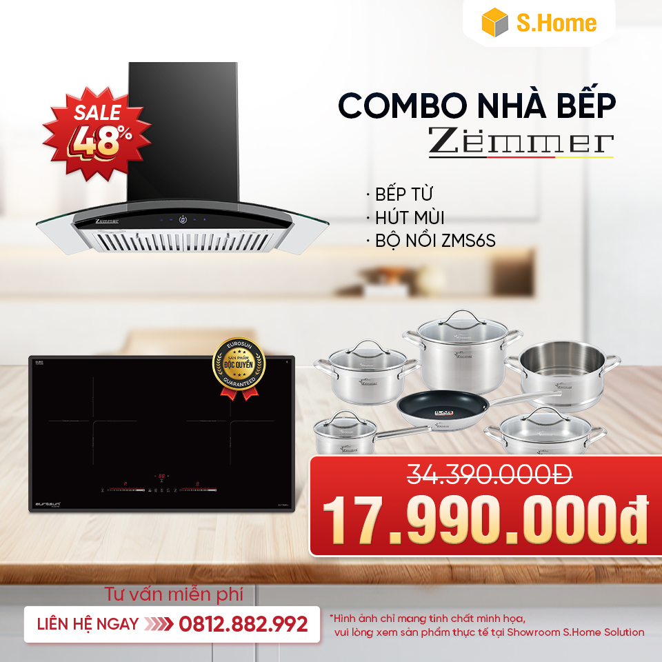 Combo thiếp bị nhà bếp ZEMMER giá chỉ 17.990.000Đ