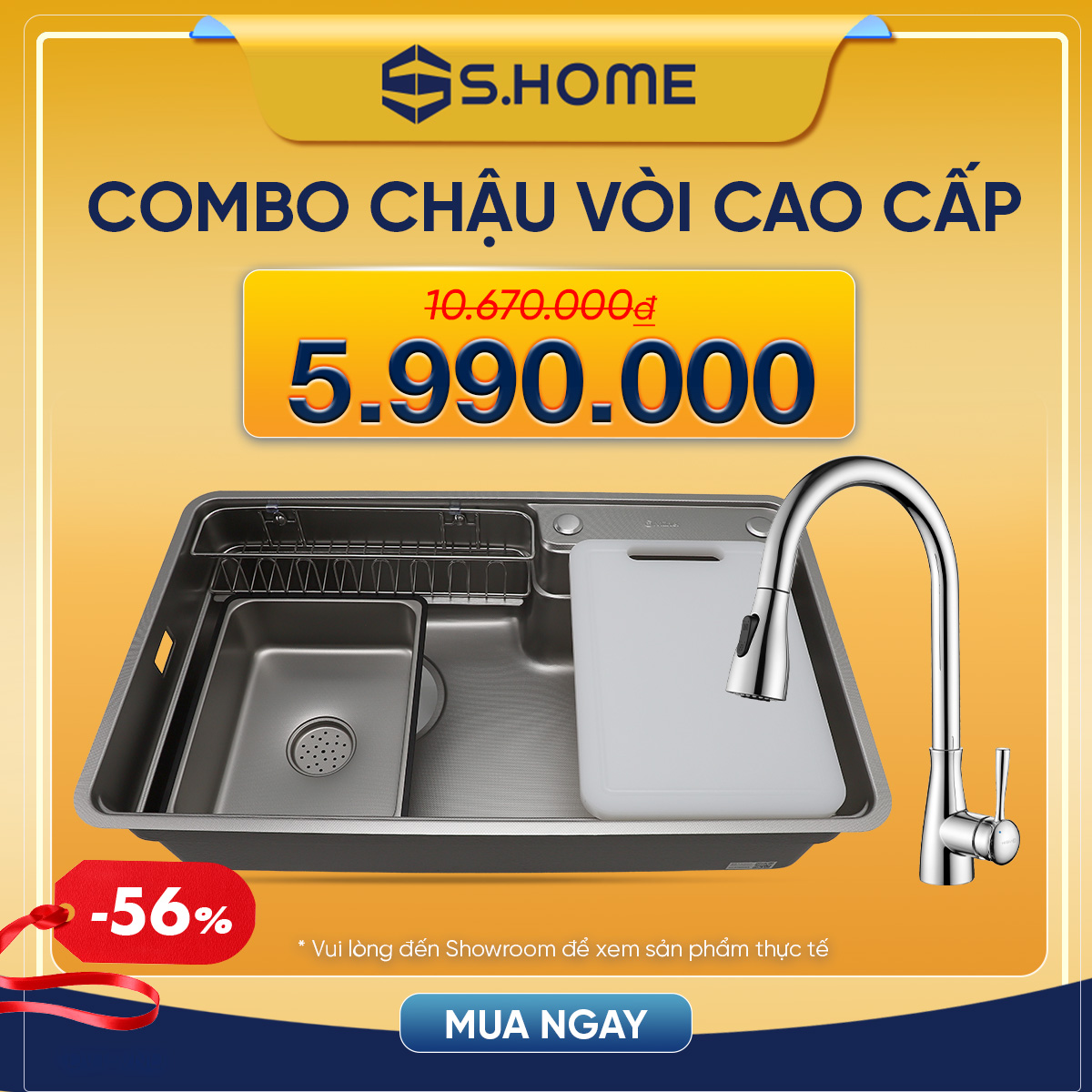 Combo chậu vòi cao cấp giá chỉ 5.990K