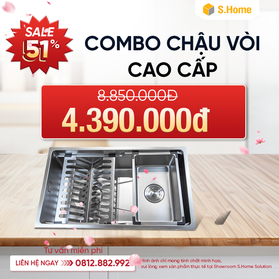 Combo chậu vòi cao cấp chỉ 4390k