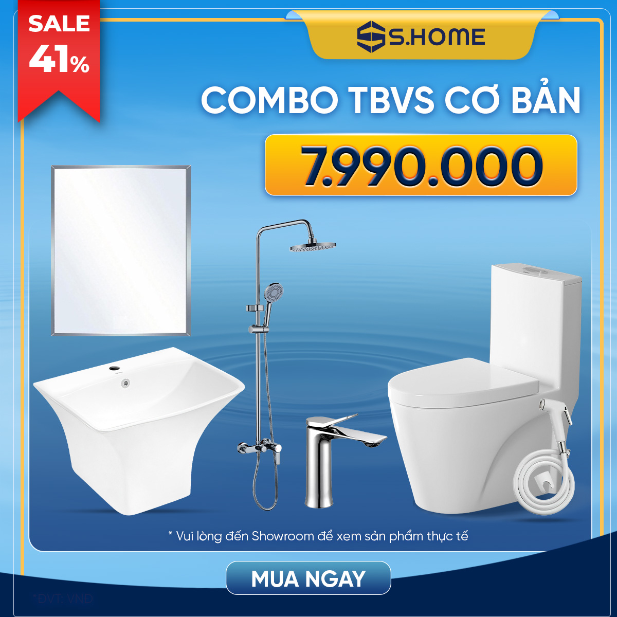 Combo thiết bị vệ sinh phòng tắm cơ bản 7990k