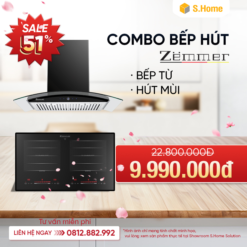 Combo Bếp & Hút mùi Zemmer giá sốc chỉ 9990k