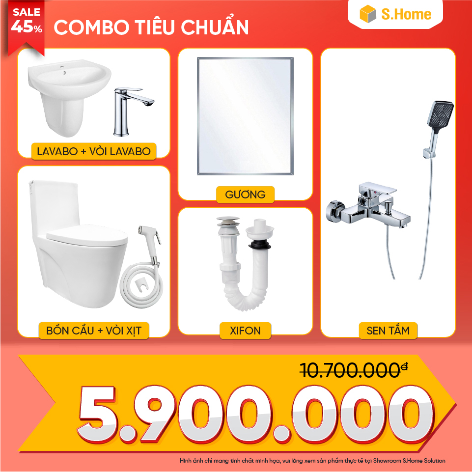 Combo Tiêu Chuẩn thiết bị phòng tắm 5900K