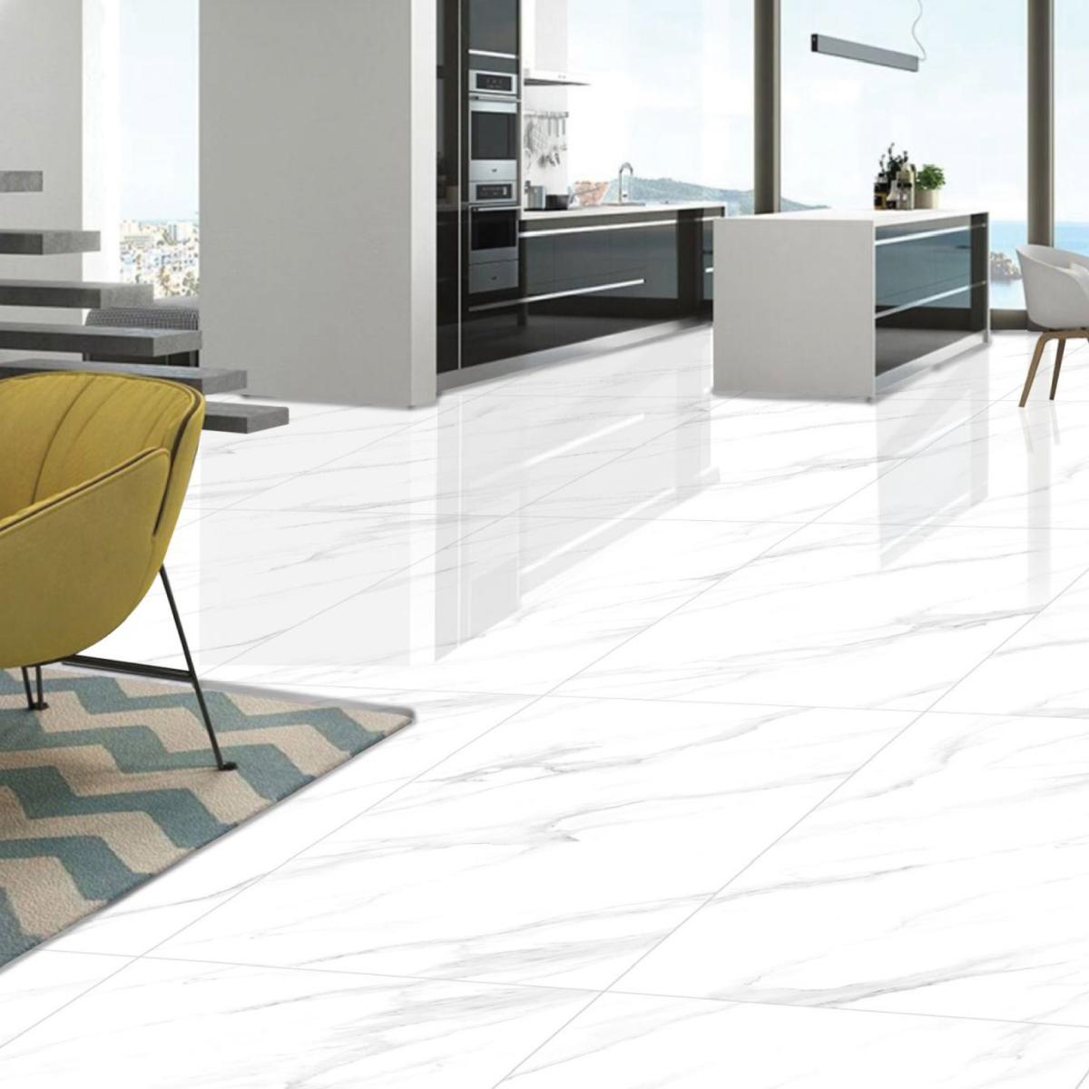 Gạch ốp lát Libon Diamond White, Glossy, 60x120 bền đẹp