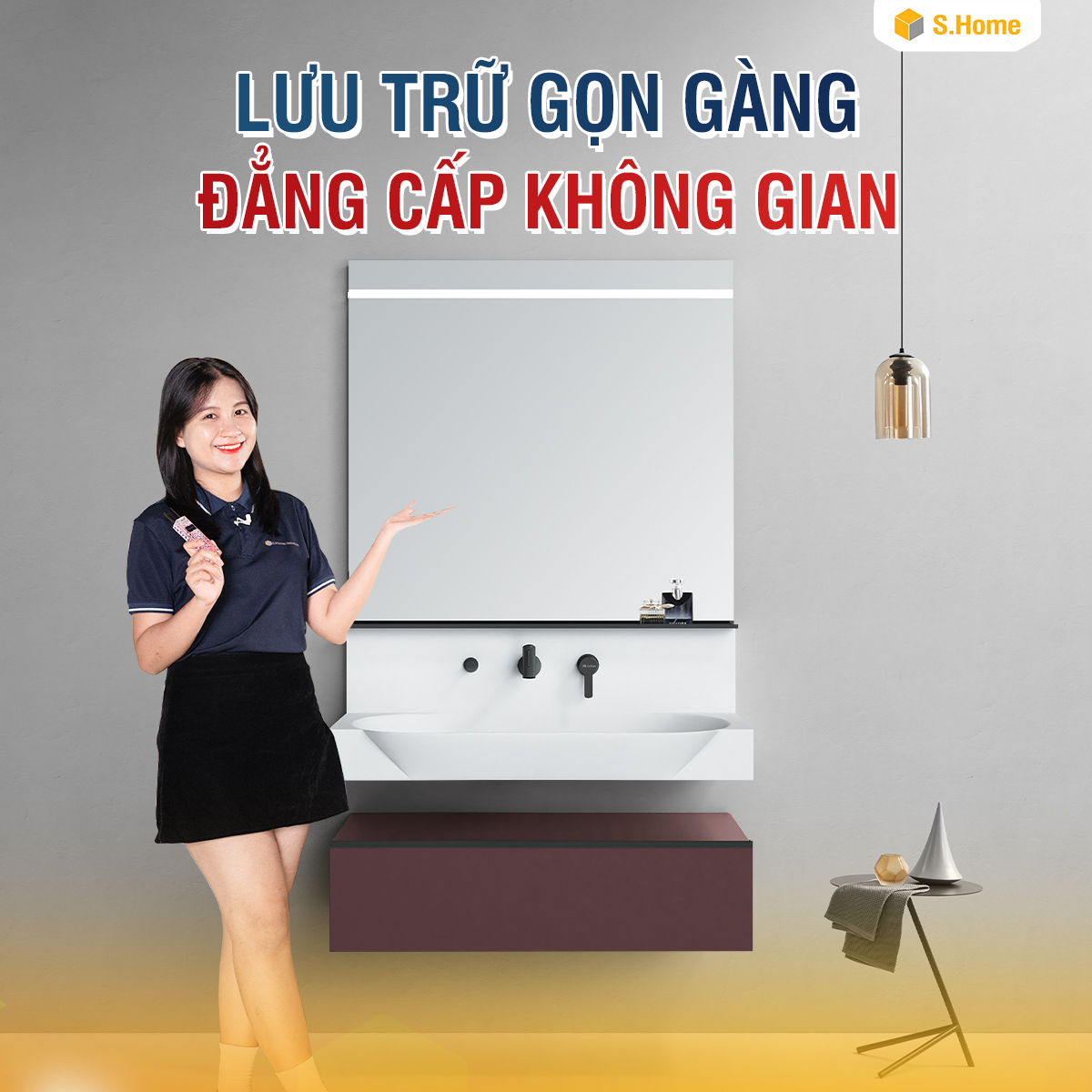 Tủ Lavabo kèm gương DeMuhler ML278308-100