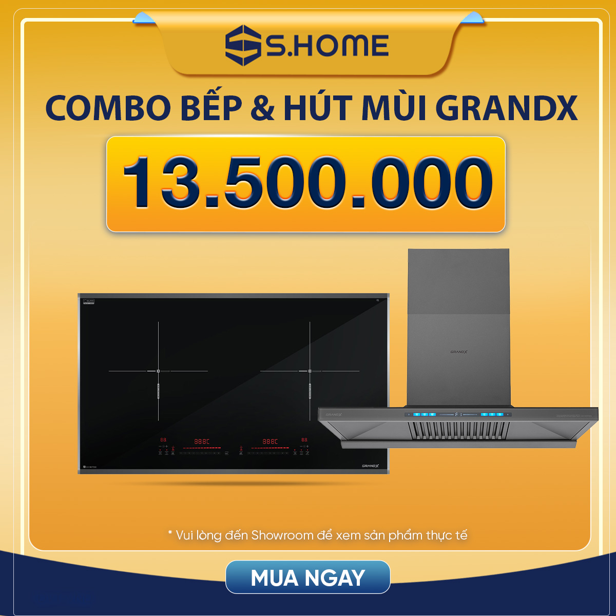 Combo bếp & hút mùi GRANDX chỉ 13.500K