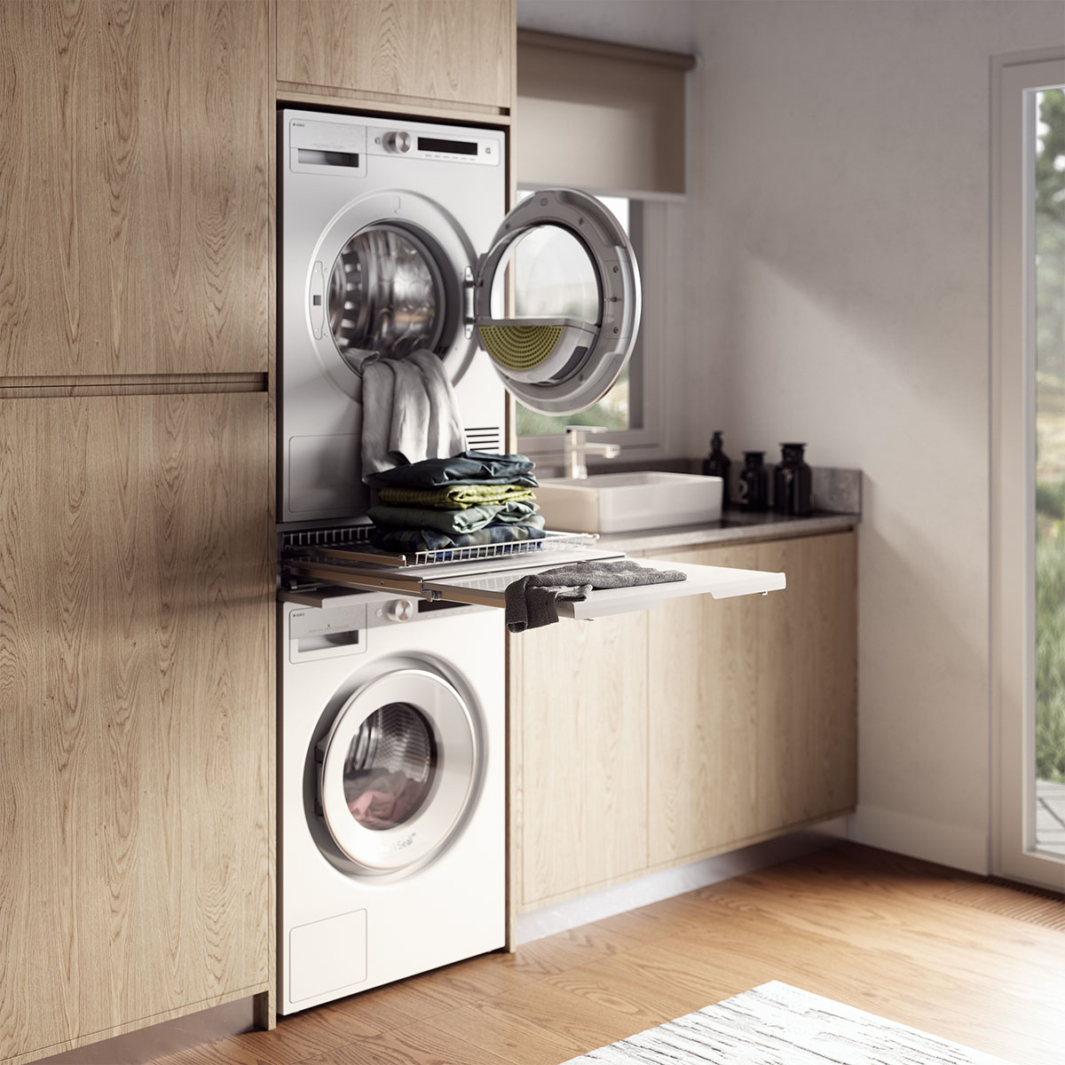 Khay để đồ Asko HDB1153W giặt sấy cao cấp