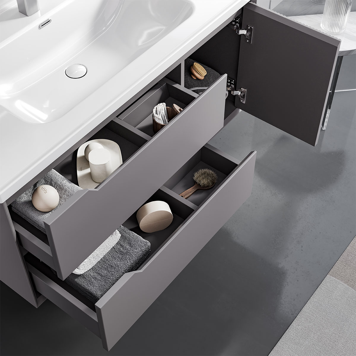 Tủ lavabo kèm tủ gương DeMuhler ML276322-120 chính hãng