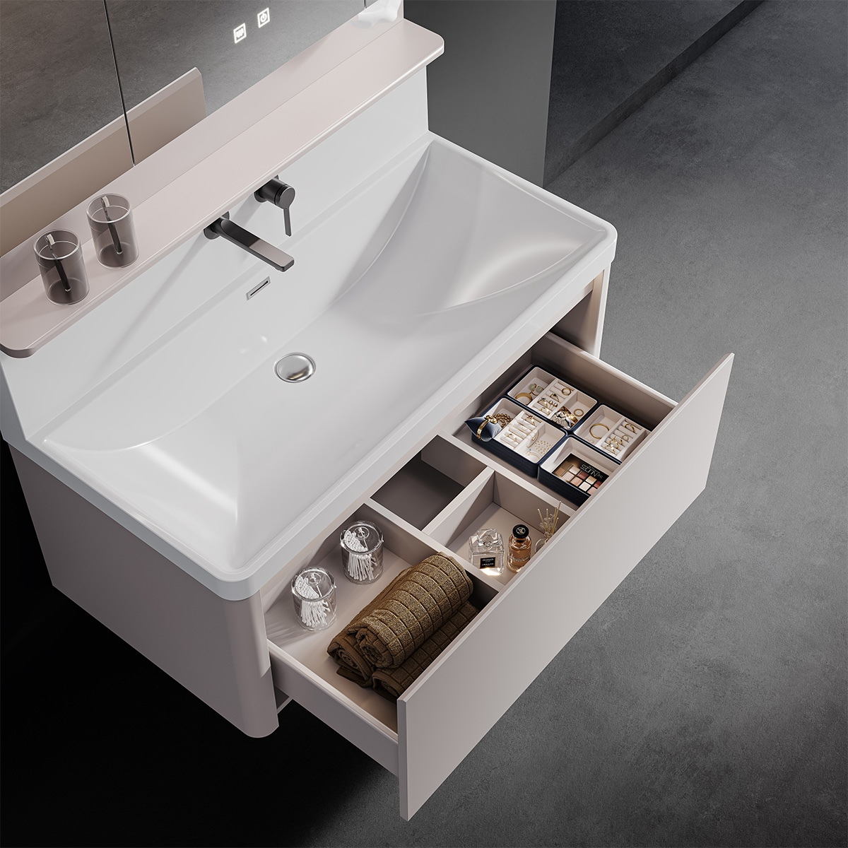 Tủ lavabo kèm tủ gương DeMuhler KANSO Series ML276326-80 bền đẹp
