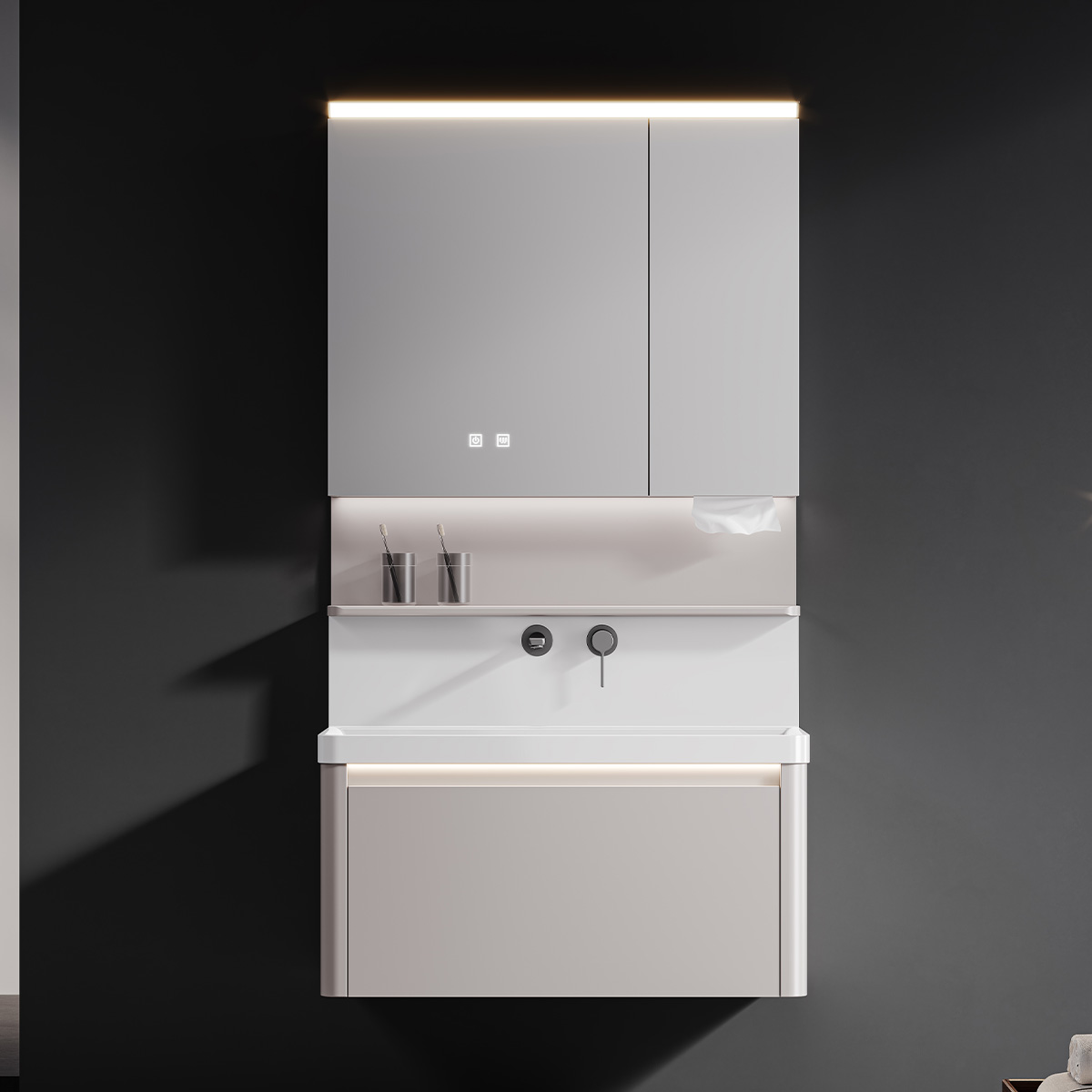 Tủ lavabo kèm tủ gương DeMuhler KANSO Series ML276326-80