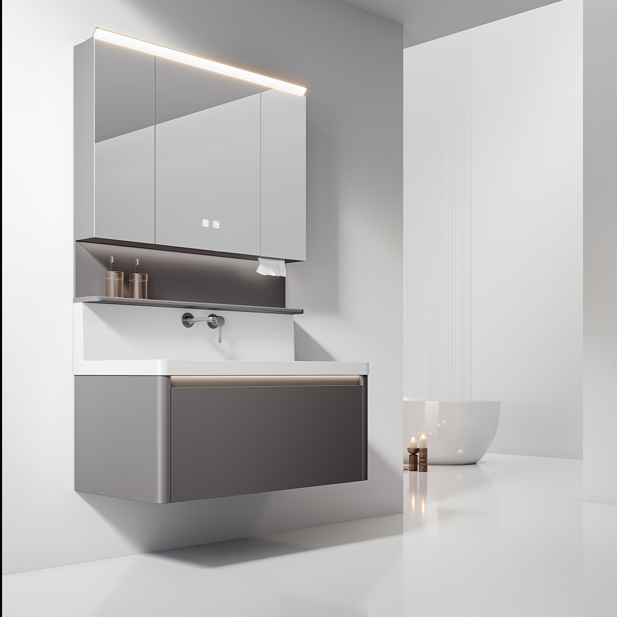 Tủ lavabo kèm tủ gương DeMuhler KANSO Series ML276327-100 hiện đại