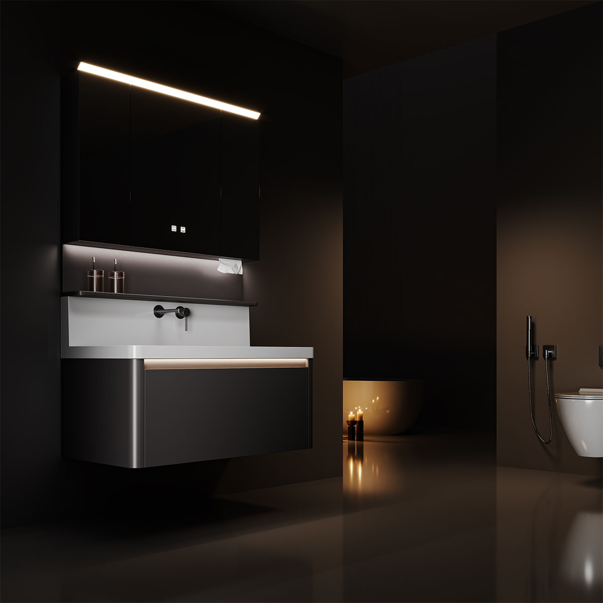 Tủ lavabo kèm tủ gương DeMuhler KANSO Series ML276327-100 chính hãng