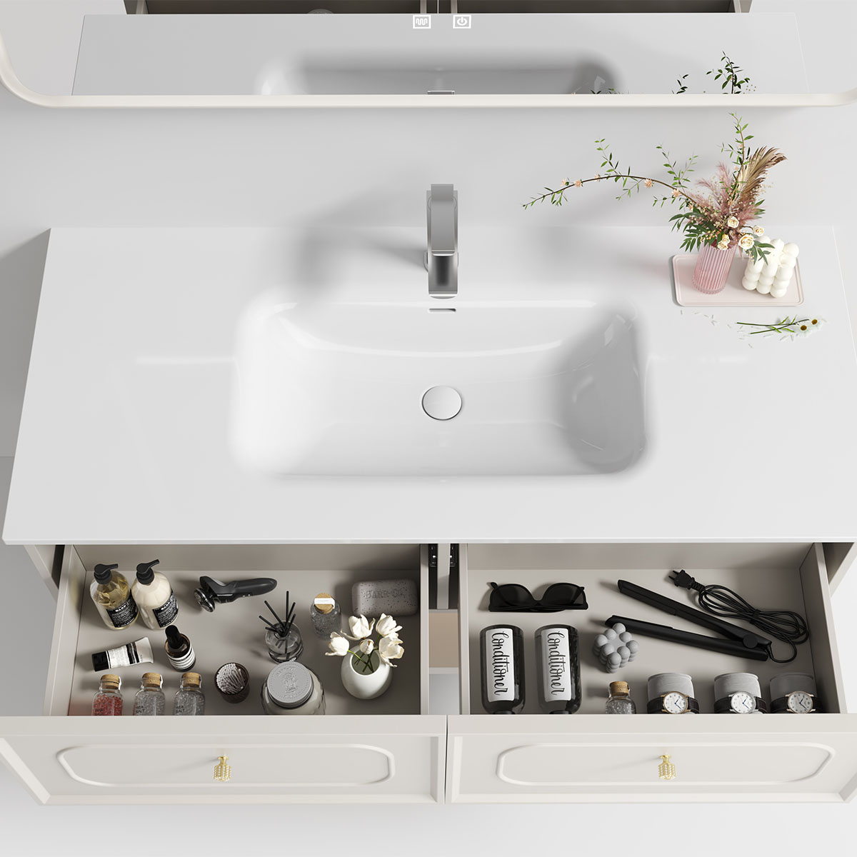 Tủ lavabo kèm tủ gương DeMuhler ML278312-120 chính hãng