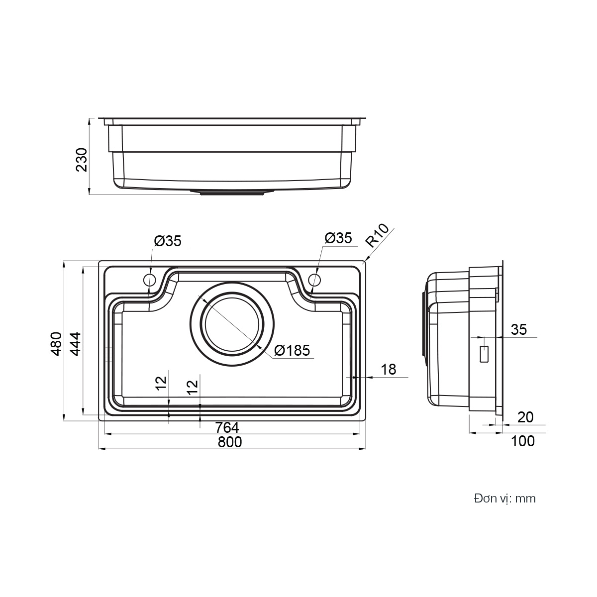 Châu một hố DeMuhler ML978048B độ bền cao