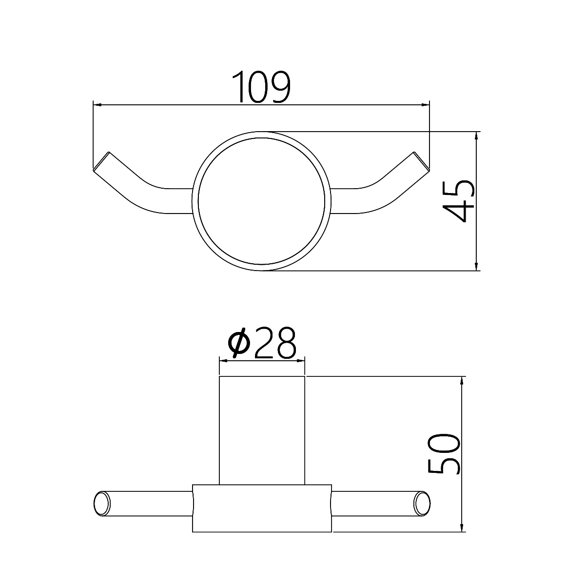 Móc áo đôi DeMuhler MLA112007C Chrome hiện đại