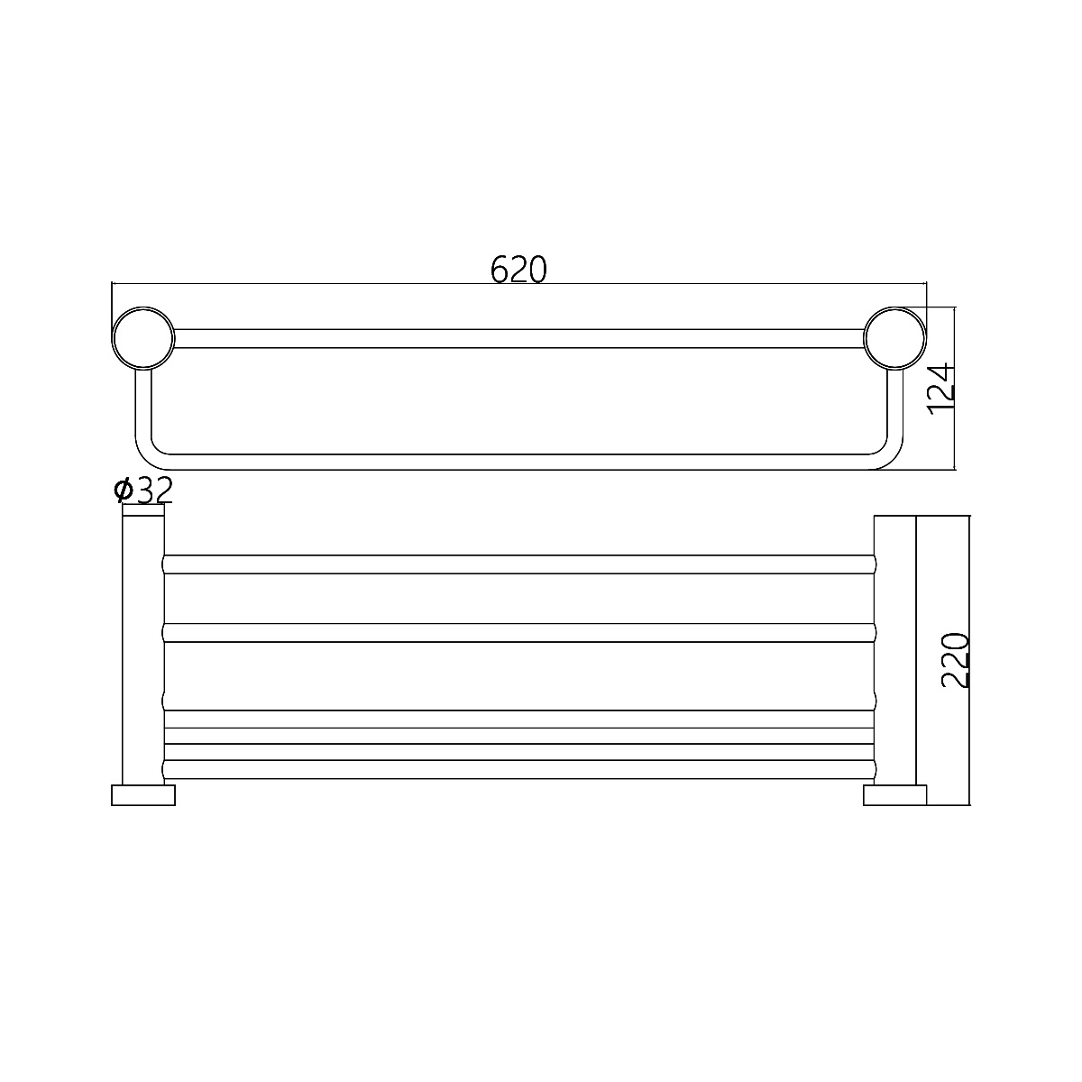 Giá khăn đôi DeMuhler MLA118007C hiện đại