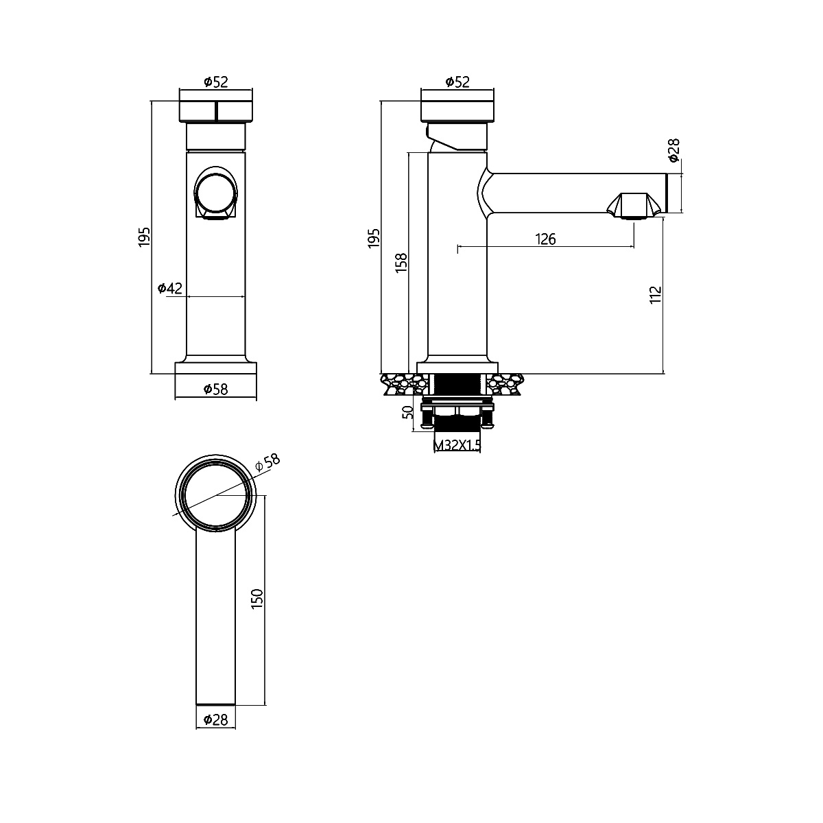 Vòi lavabo DeMuhler MLA611210C hiện đại
