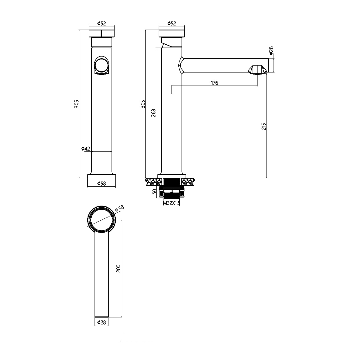 Vòi lavabo DeMuhler MLA613210C hiện đại
