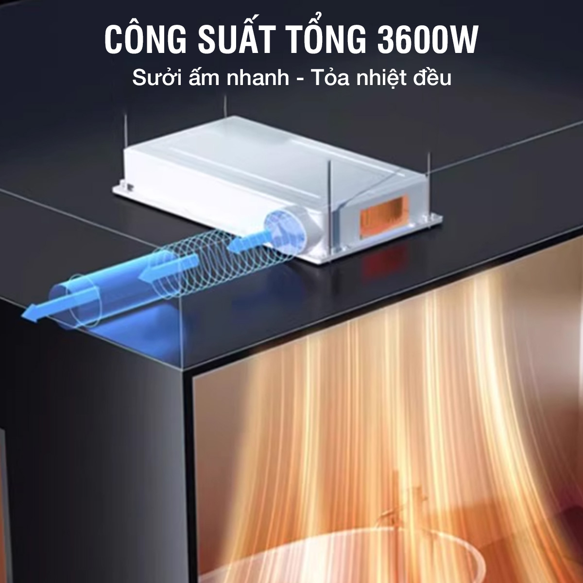 Quạt Đèn Điều Hoà Phòng Tắm MR-D006 bền đẹp