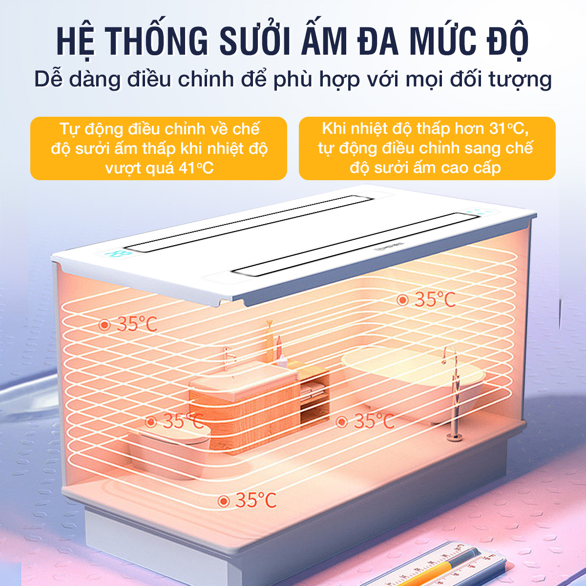 Quạt Đèn Điều Hoà Phòng Tắm MR-D006 sang trọng