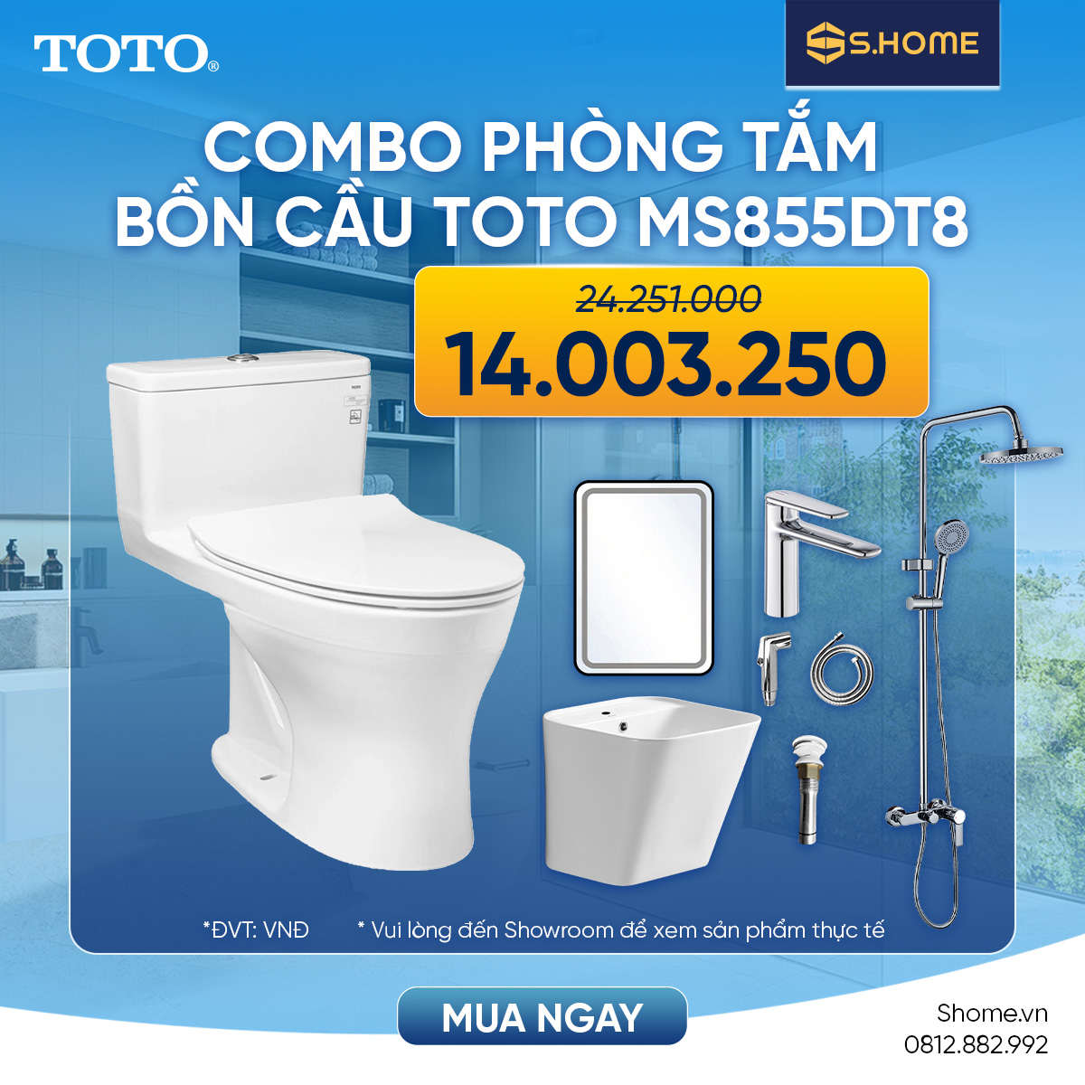 Combo Phòng Tắm - bồn cầu TOTO chỉ 3.990k