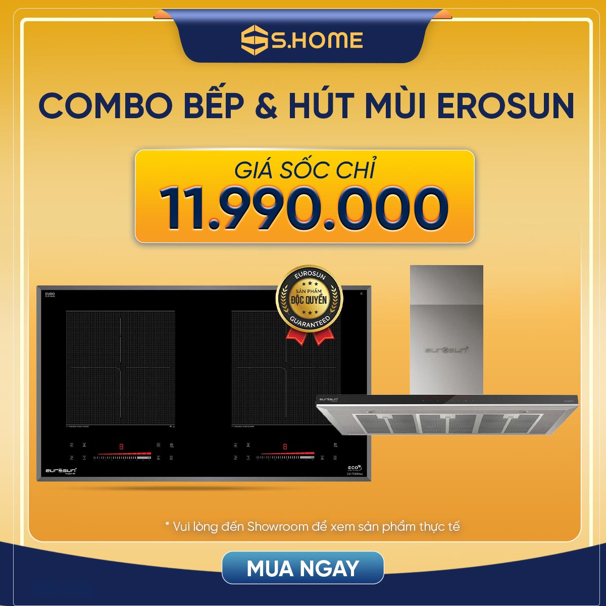 Combo Bếp & Hút mùi Eurosun giá sốc chỉ 11990k