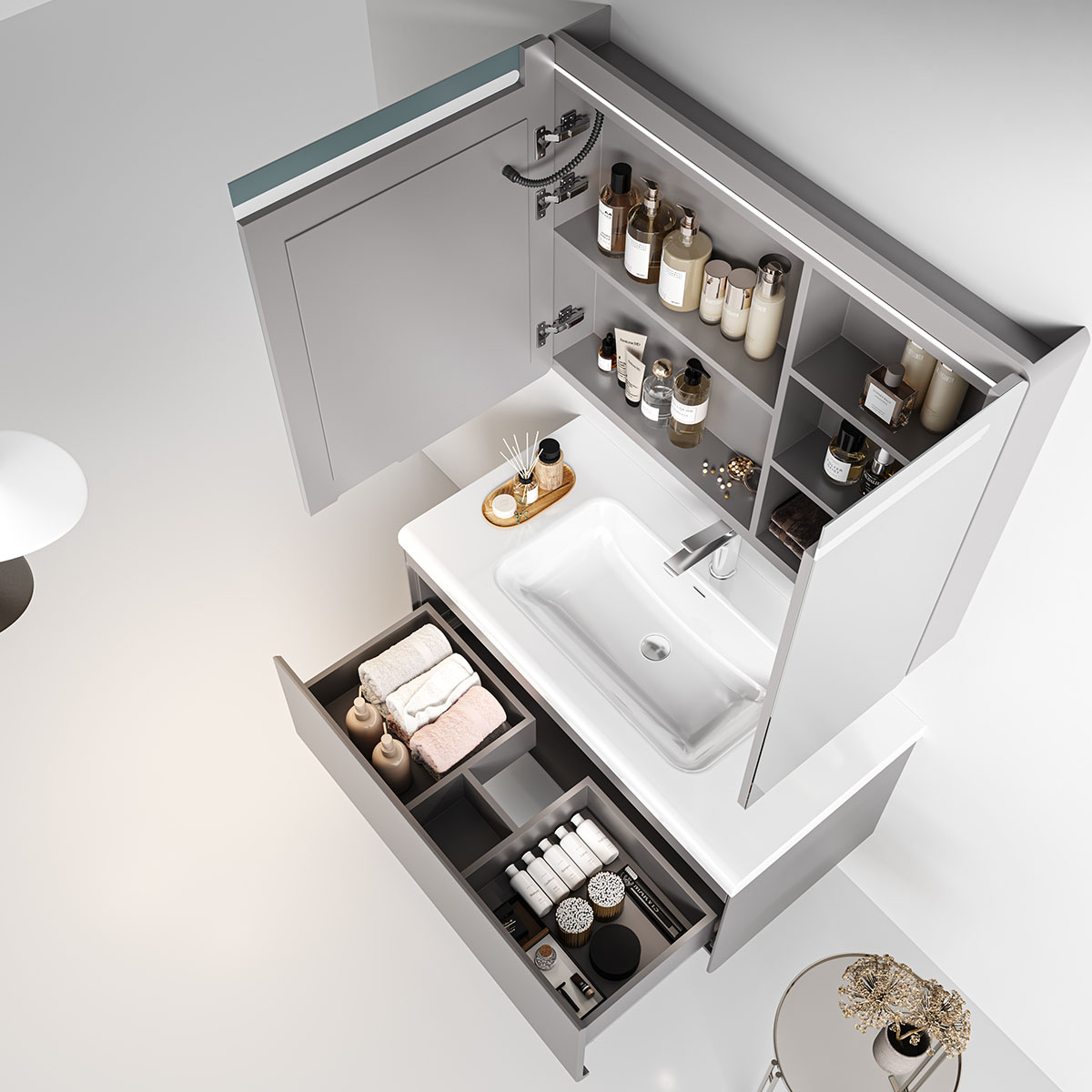 Tủ lavabo kèm tủ gương DeMuhler ML276317-100
