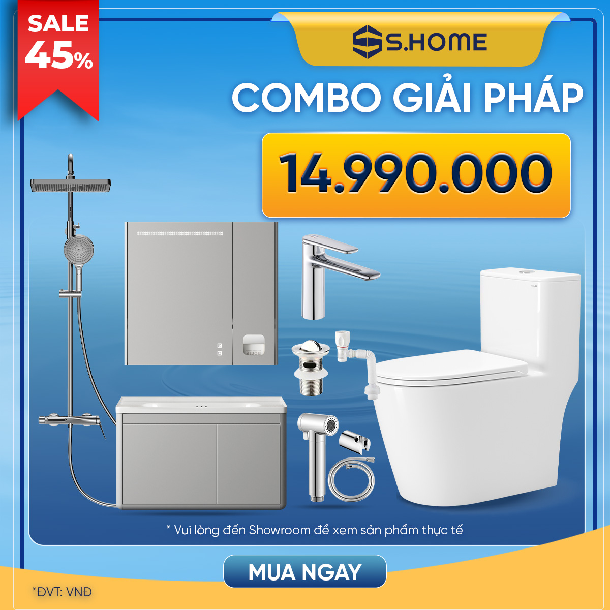 Combo Thiết Bị Phòng Tắm Ấn Tượng 14.990K