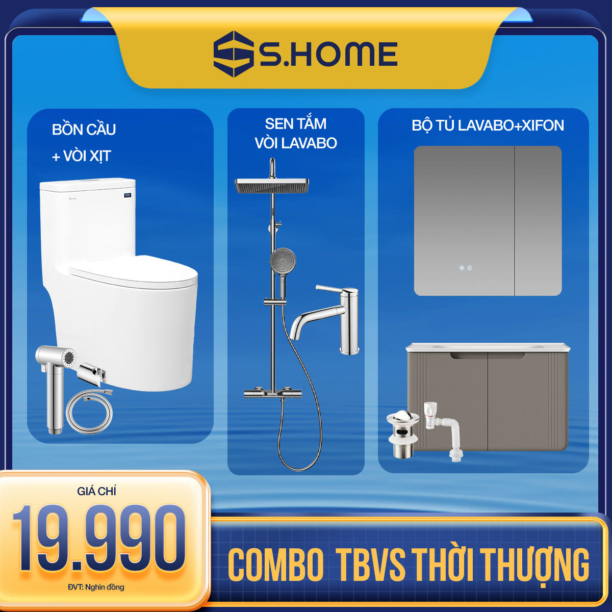 Combo Thiết Bị Vệ Sinh Thời Thượng