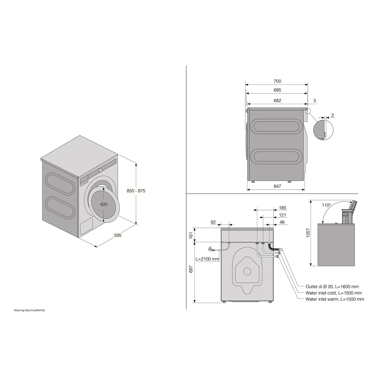 Máy giặt W6124X.W/3 ASKO 12KG tiện nghi