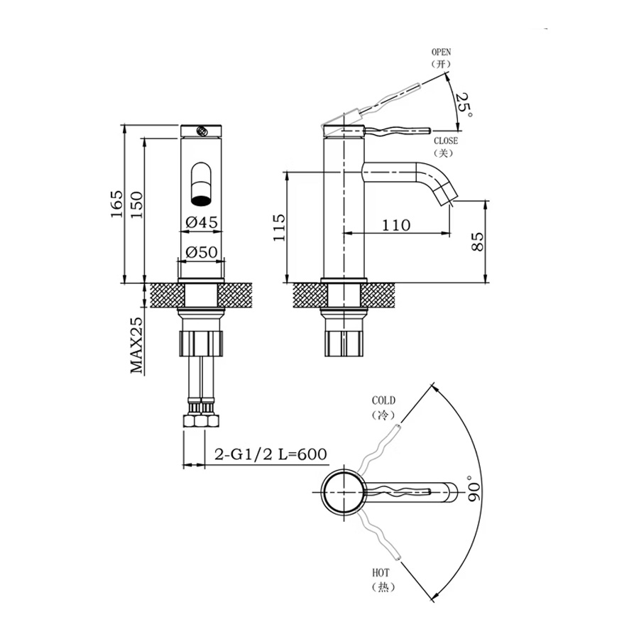 Vòi lavabo dương Innoci NF14293K