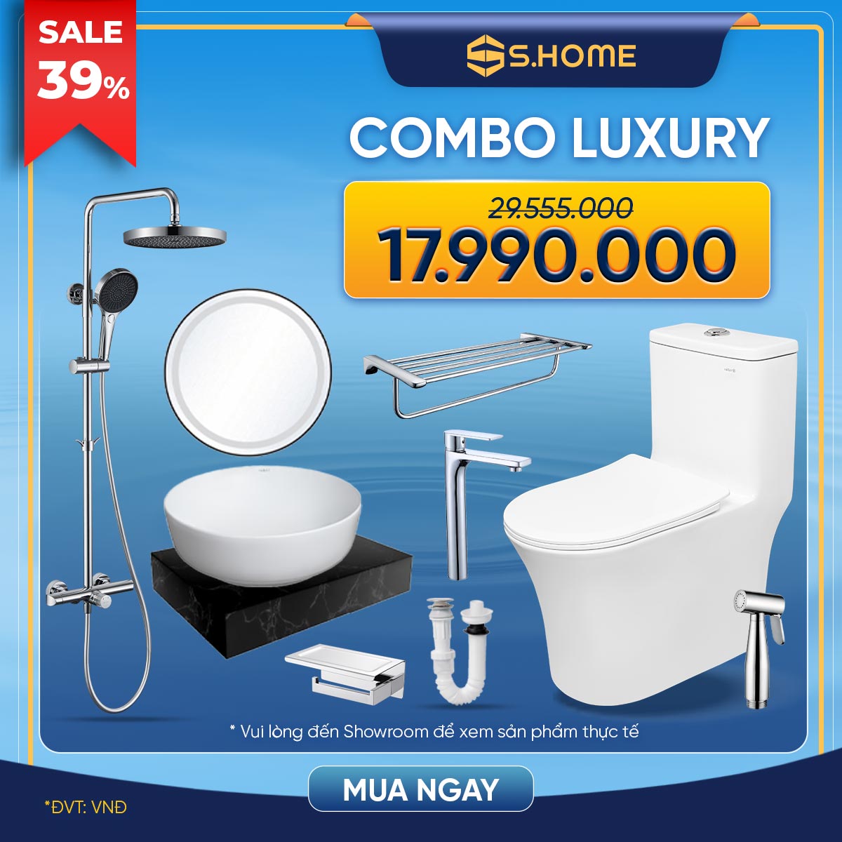 Combo Luxury thiết bị phòng tắm 17990K