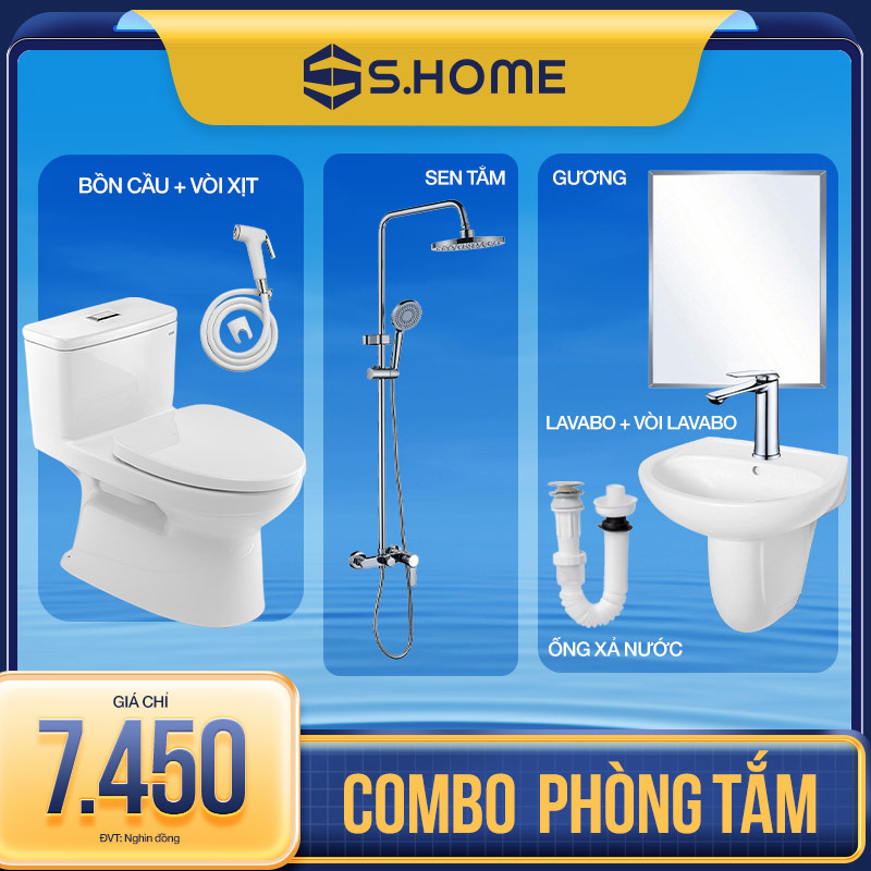Combo Phòng Tắm Giới Hạn - Bồn cầu Inax chỉ 1.990k