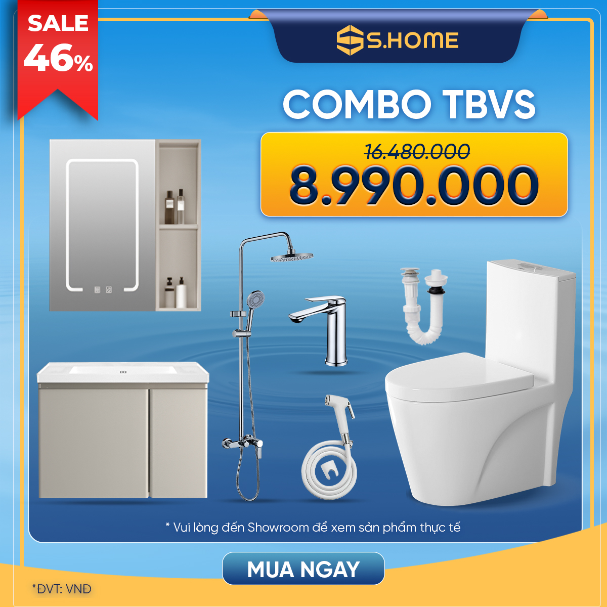 Combo thiết bị vệ sinh hiện đại giá chỉ 8990k