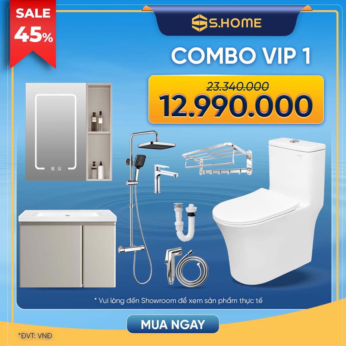 Combo Phòng tắm Ấn Tượng 12990k