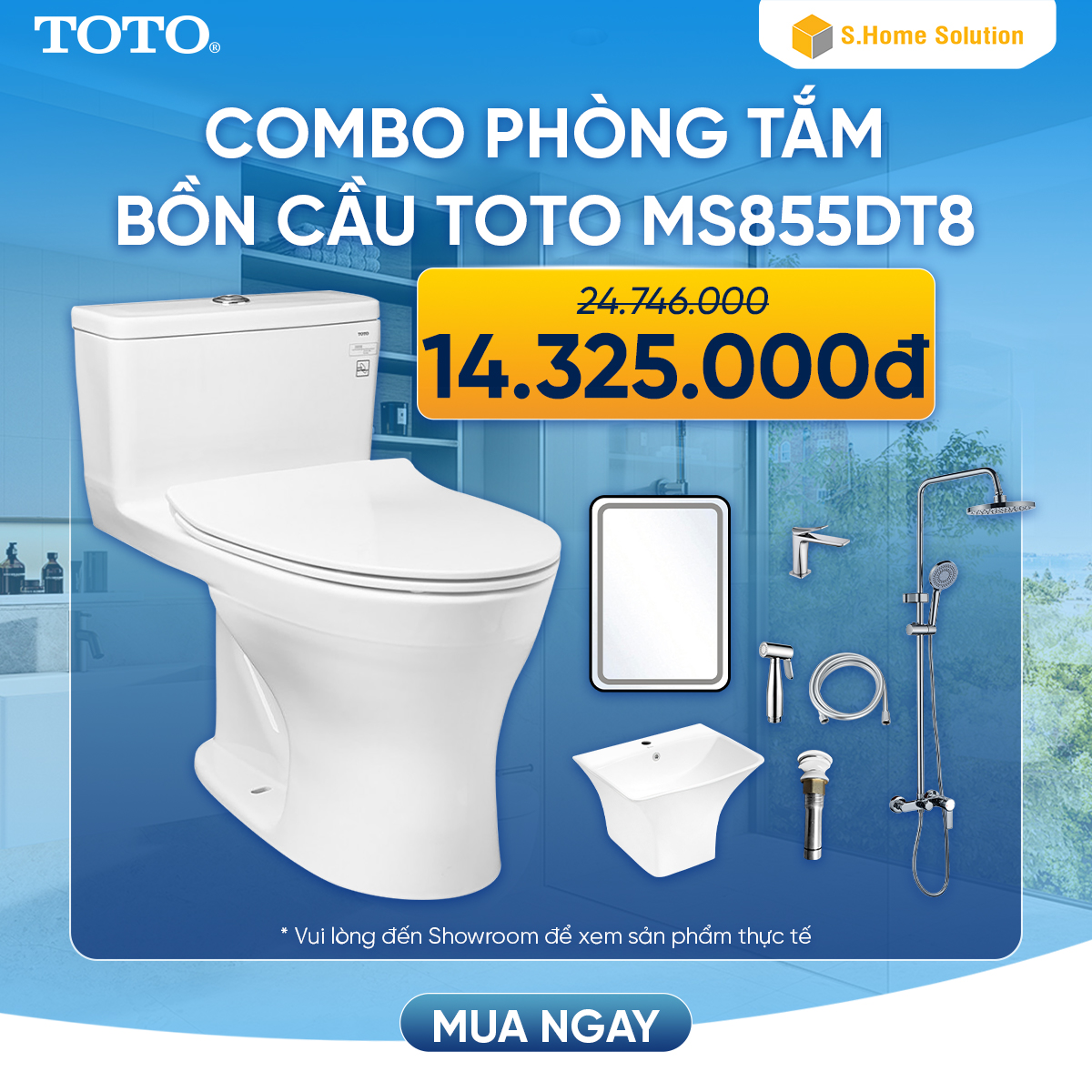 Combo Phòng Tắm - bồn cầu TOTO chỉ 3.990k