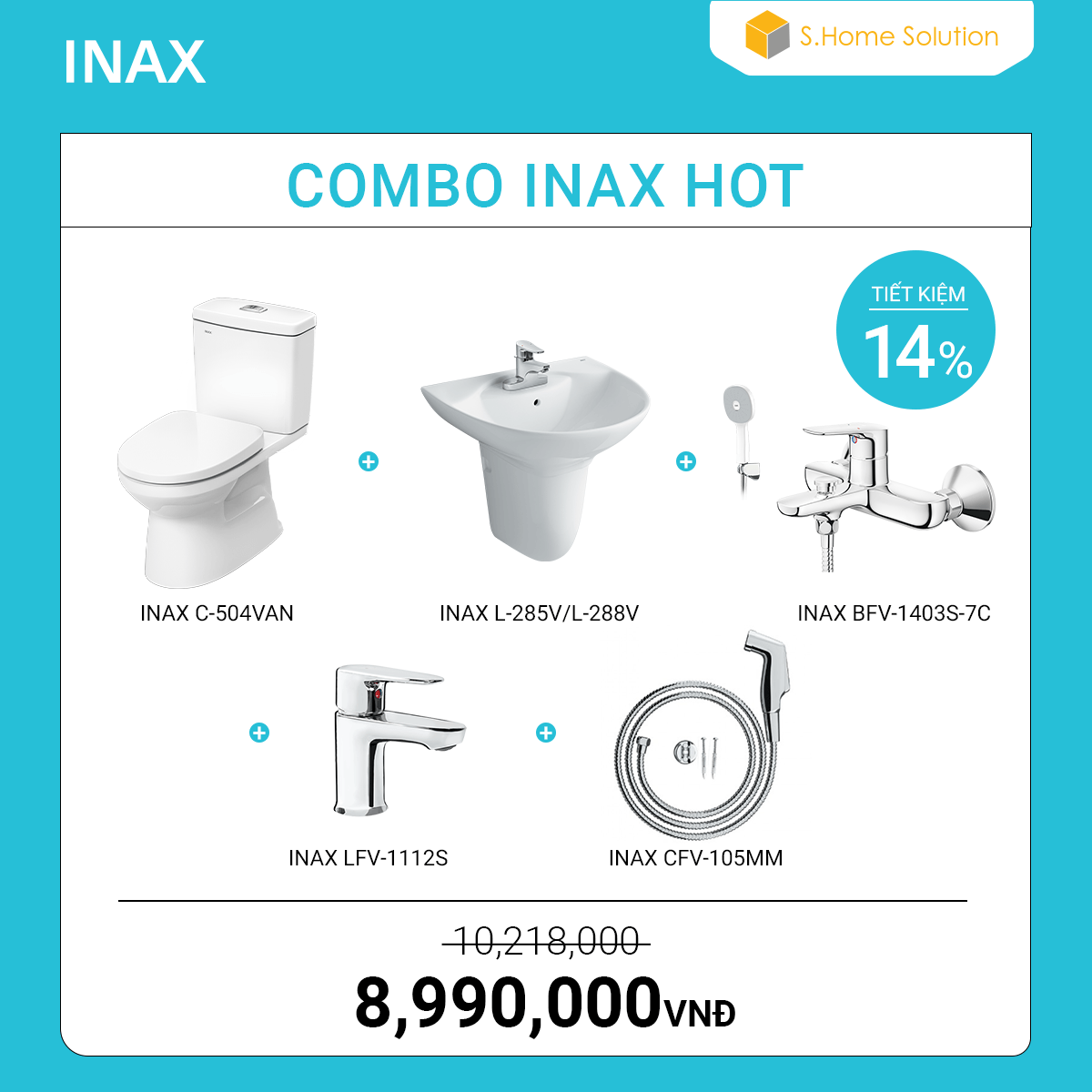 Combo Phòng Tắm INAX HOT 8990K