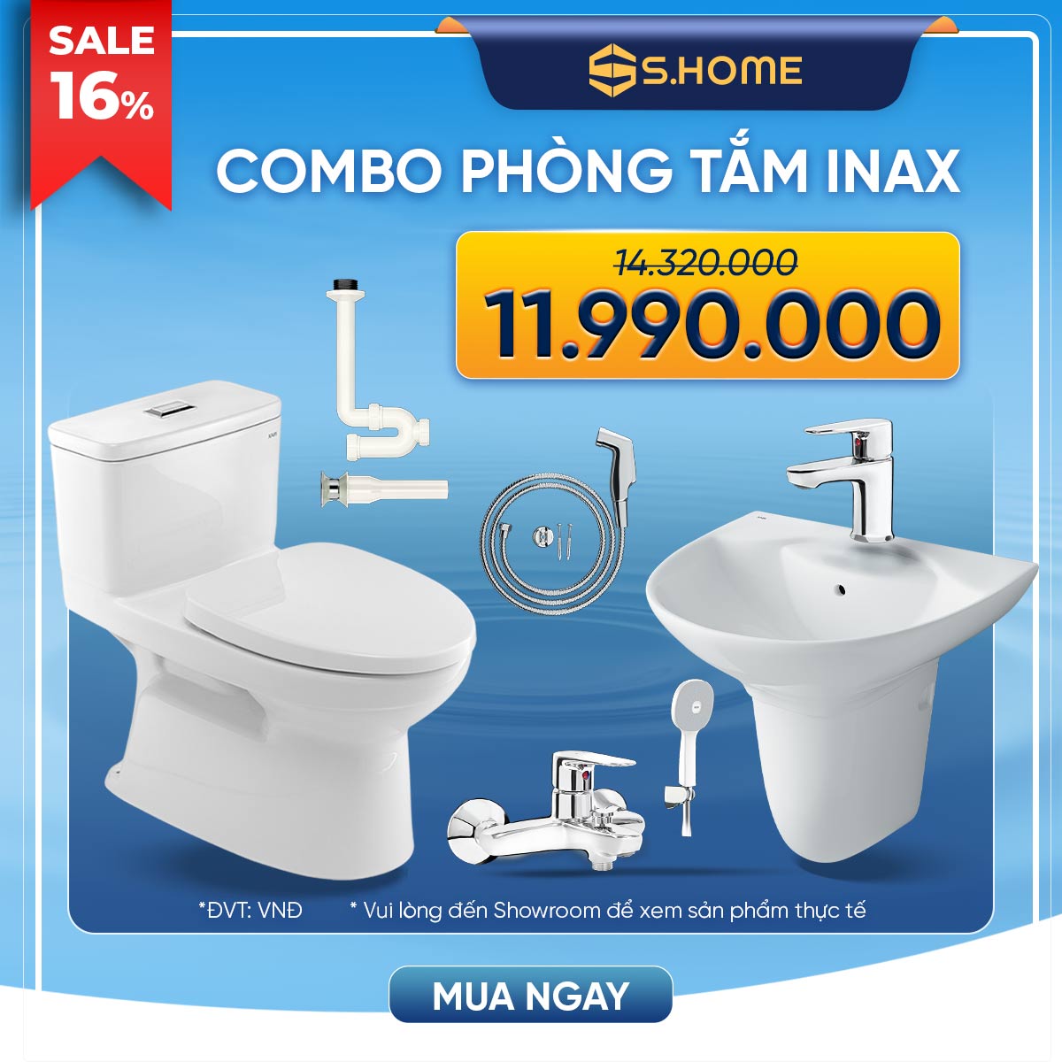 Combo thiết bị vệ sinh Inax giá chỉ 11990k