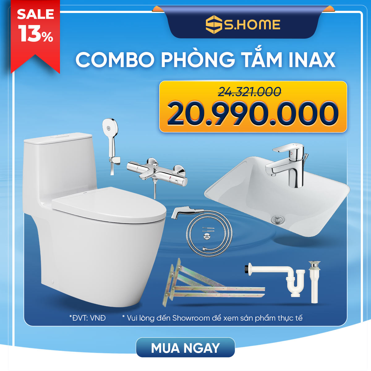 Combo thiết bị vệ sinh Inax giá 20990k