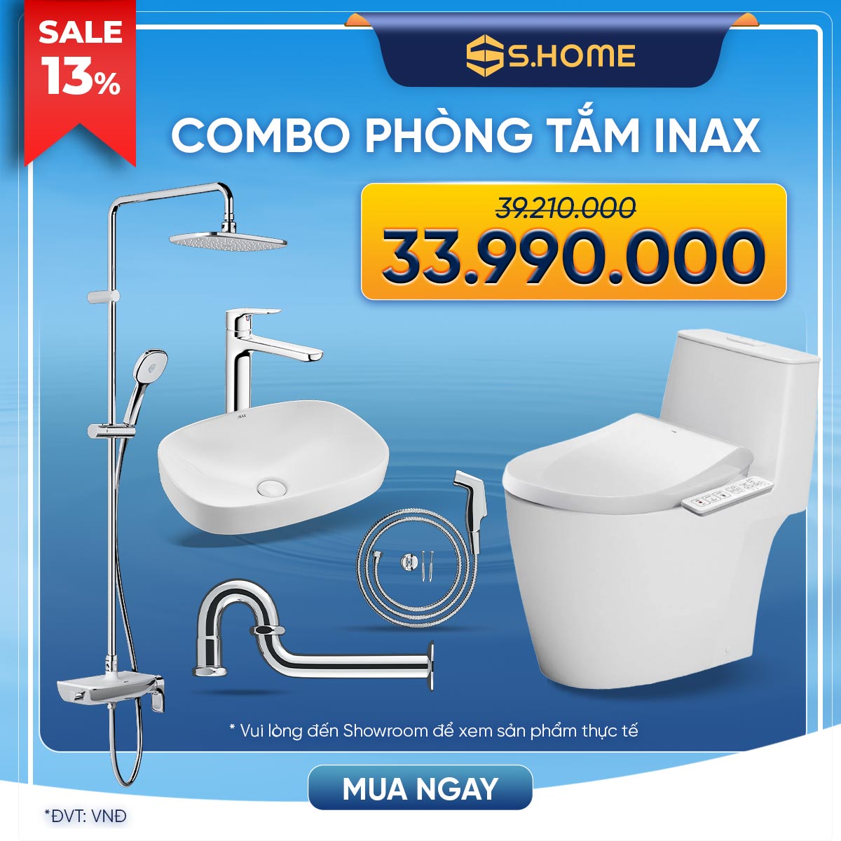 Combo thiết bị vệ sinh Inax giá chỉ 33990k