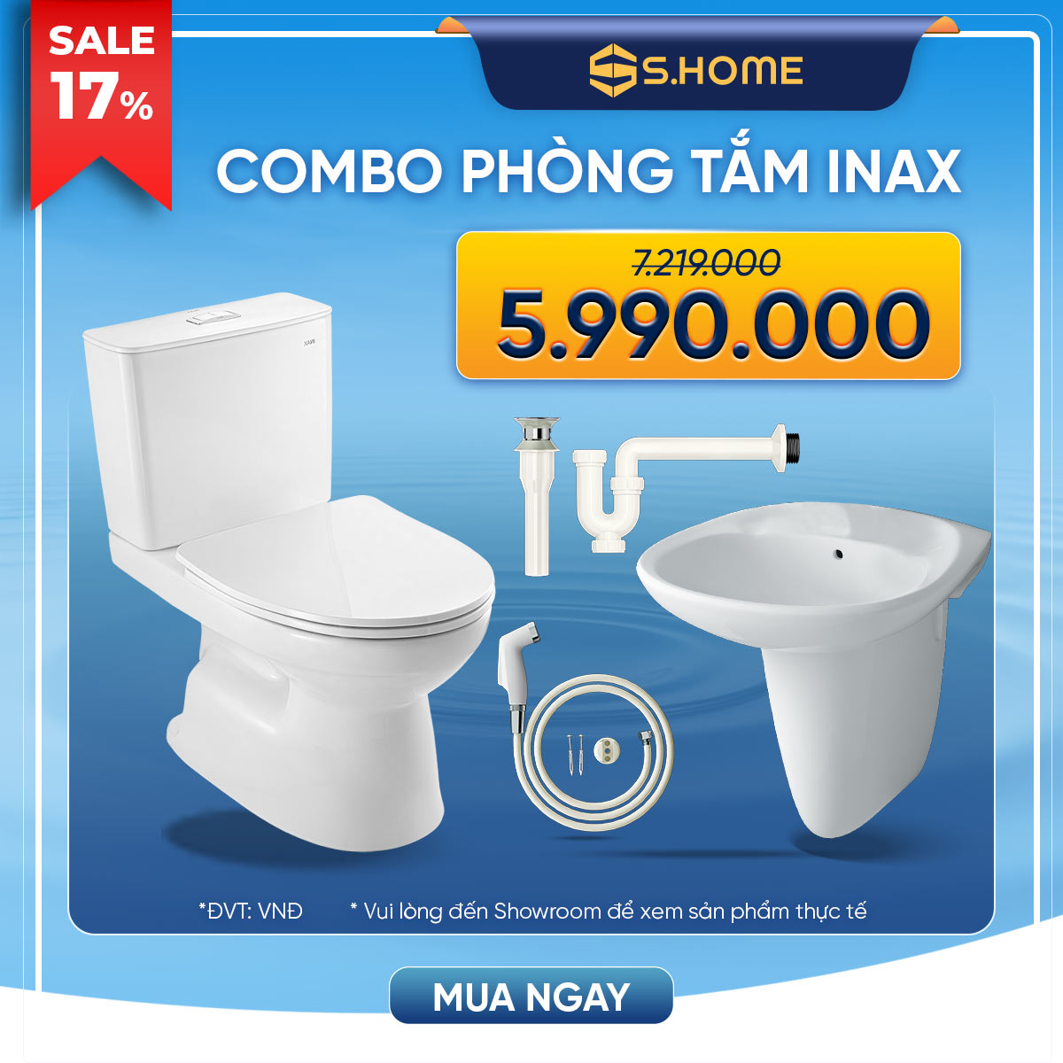 Combo thiết bị vệ sinh Inax giá chỉ 5990k