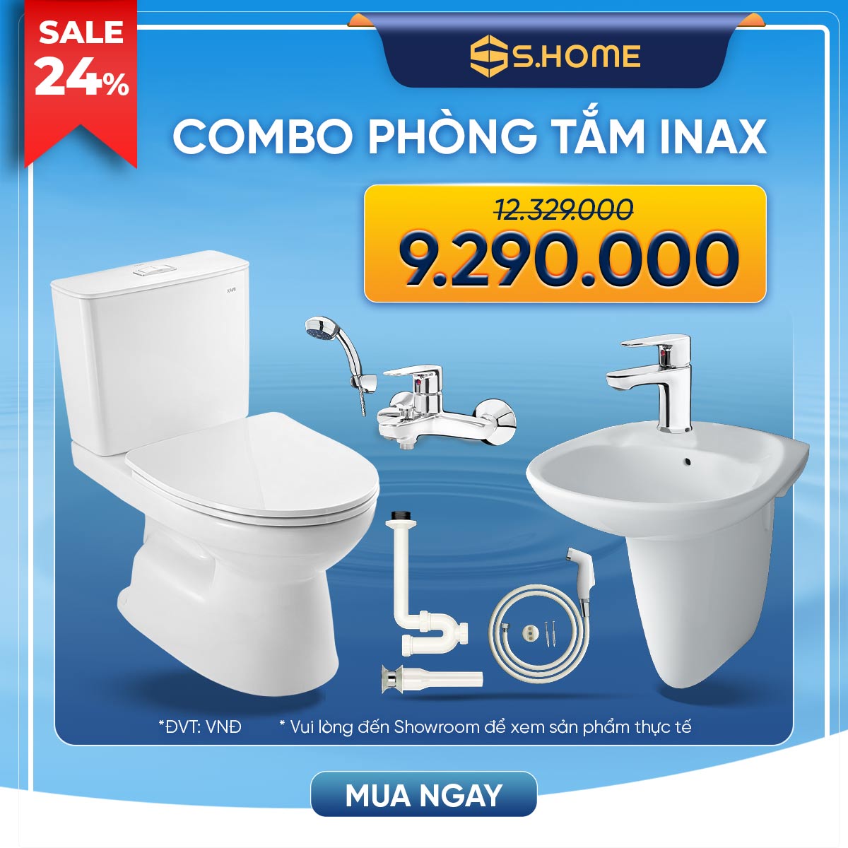 Combo thiết bị vệ sinh Inax giá chỉ 9290k